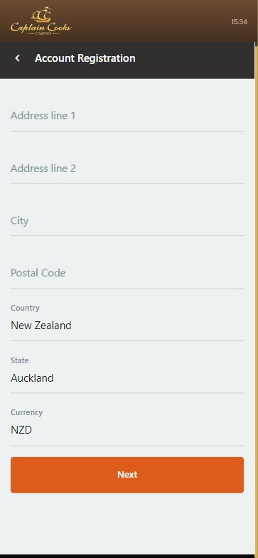 Captain Cooks Casino Registration Process Image 2