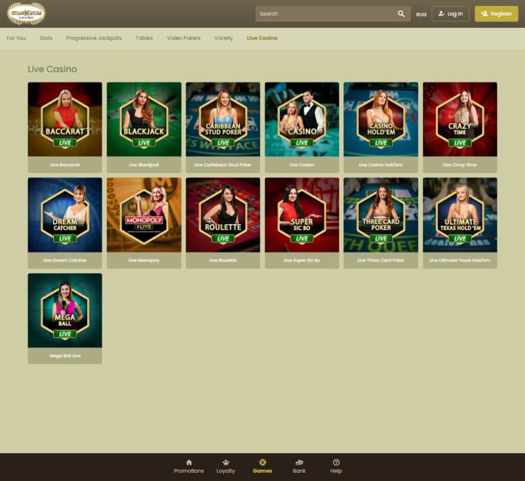 colloseum-casino- dektop-preview- live-casino