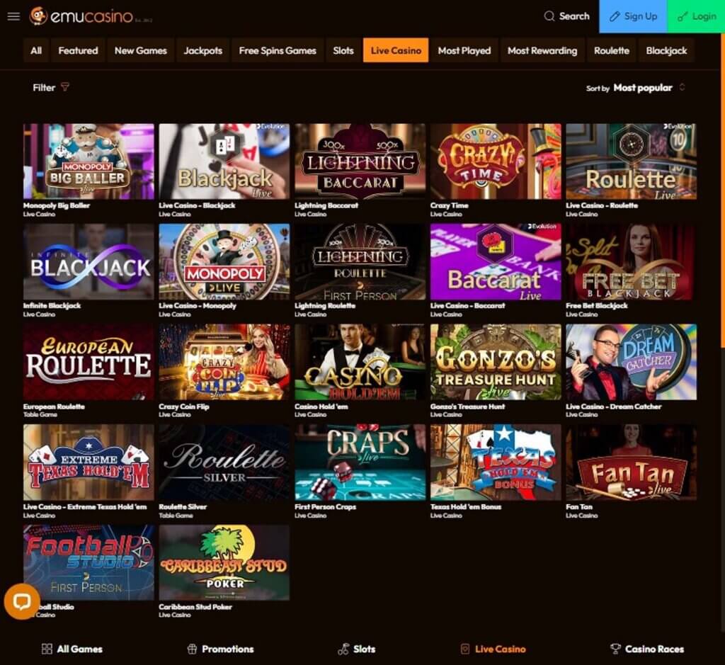 emu-casino- dektop-preview- live-casino