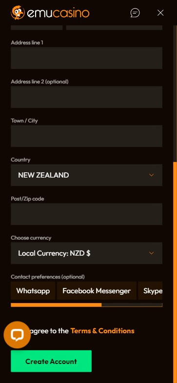 Emu Casino Registration Process Image 1