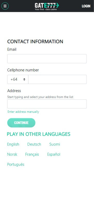 Gate777 Casino Registration Process Image 2