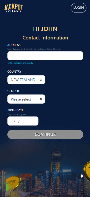 Jackpot Village Casino Registration Process Image 2