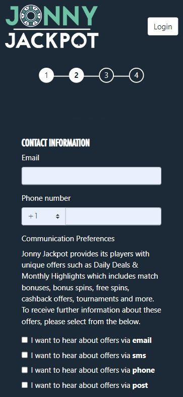 Jonny Jackpot Casino Registration Process Image 2