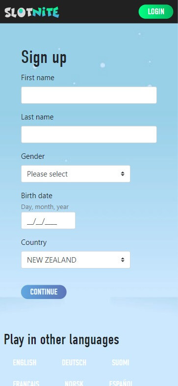 Slotnite Casino Registration Process Image 1