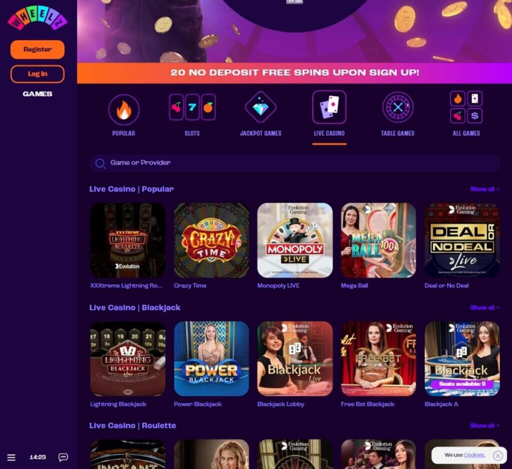 wheelz-casino- dektop-preview-live-casino