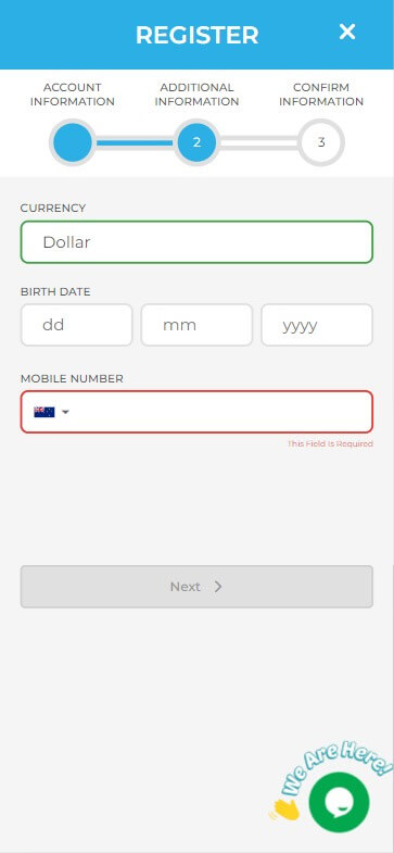 Wolfy Casino Registration Process Image 2