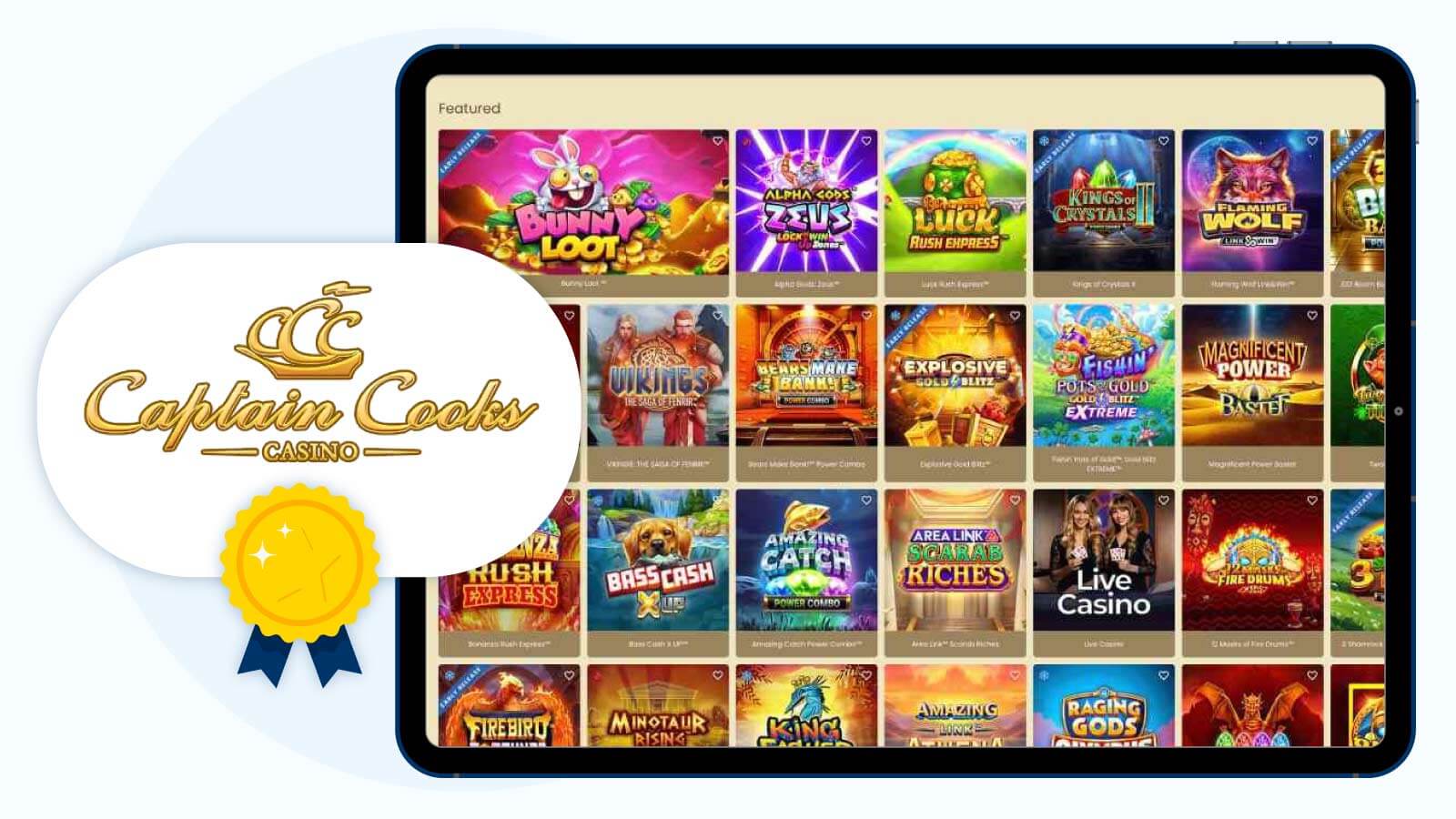 Captain Cooks Casino - Best $5 deposit casino NZ