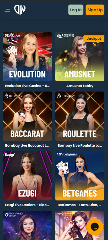 DepositWin Casino live dealer games mobile review