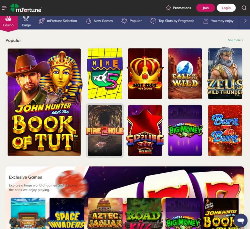 MrFortune Casino home page review