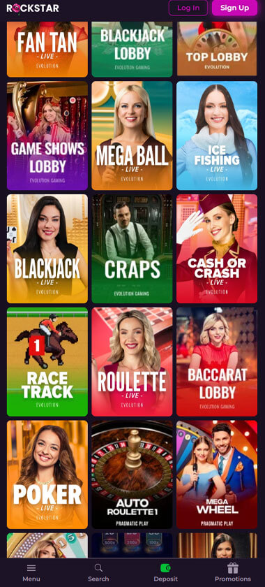 Rockstar Casino mobile preview 2