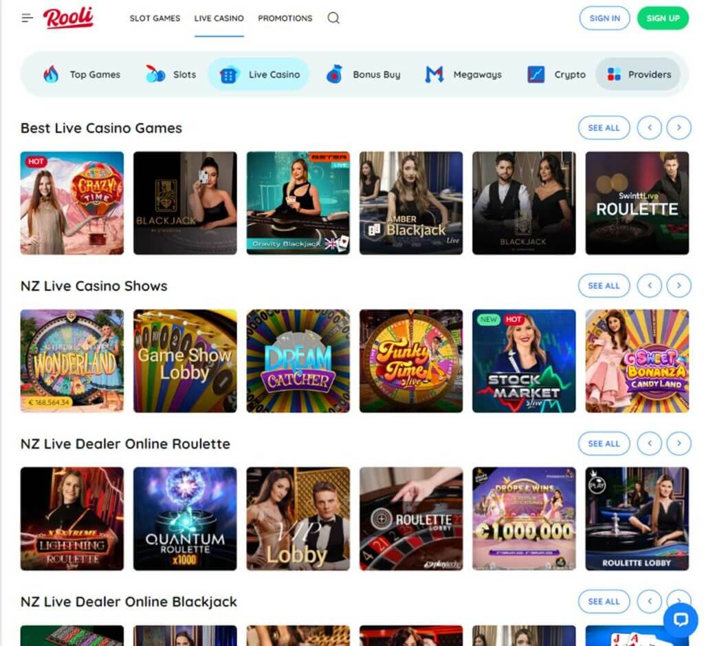 Rooli Casino live dealer games review