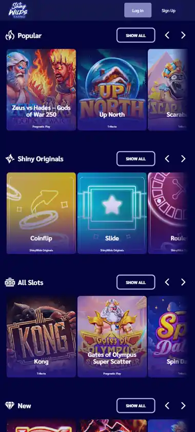ShinyWilds Casino mobile preview 1