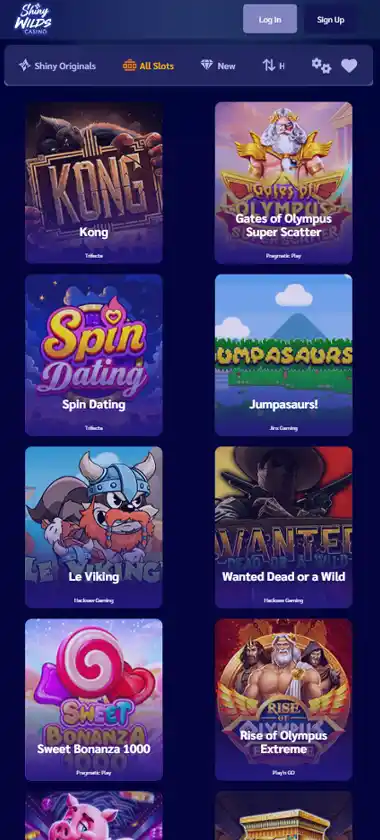 ShinyWilds Casino mobile preview 2