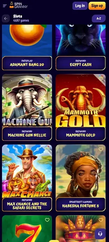 SpinGranny Casino mobile preview 1