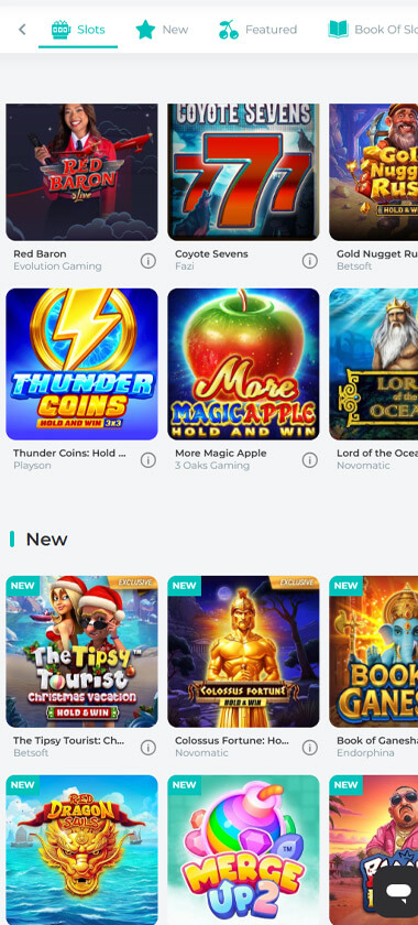 Spinoli Casino mobile preview 2