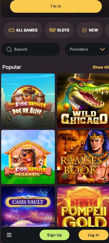 Wanted Win Casino game types mobile review