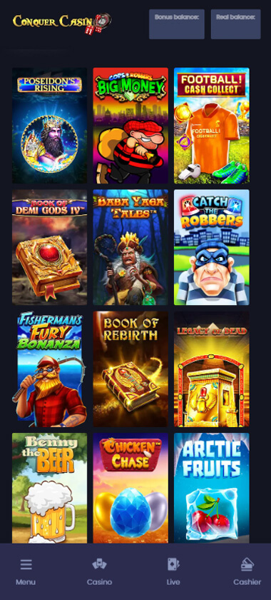 conquer-casino-pokies-variety-mobile-review