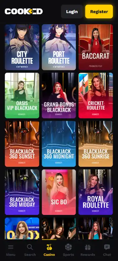 Cooked Casino mobile preview 2