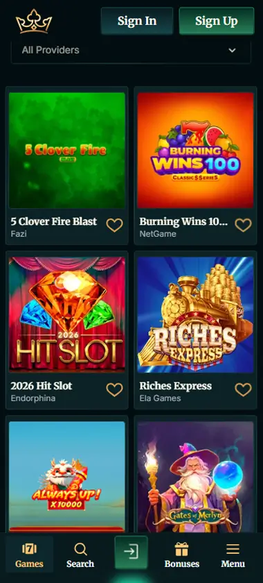 FairCrown Casino mobile preview 1