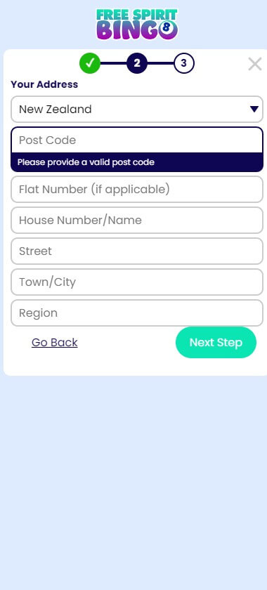 Free Spirit Bingo Registration Process Image 2