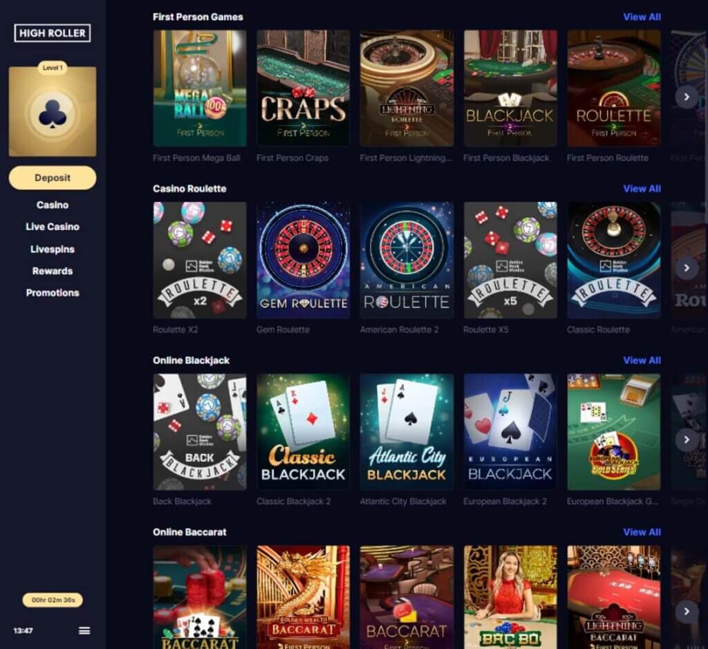 highroller-casino-live-casino-games-review