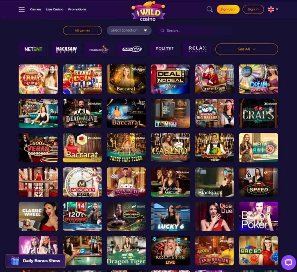 iWild Casinolive dealer games review