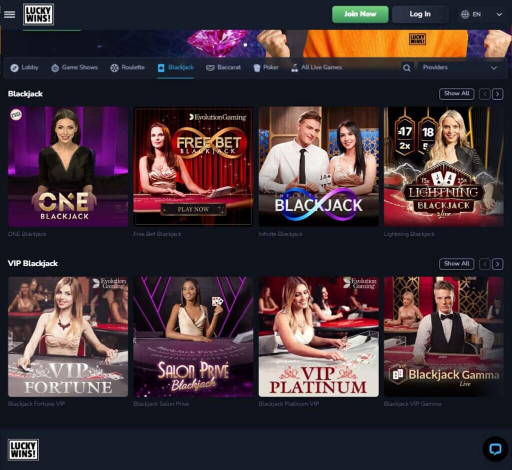 lucky-wins-casino-live-blackjack-review