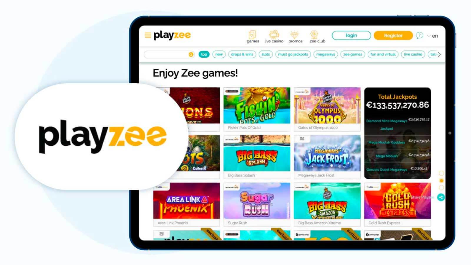 2. Playzee Casino: Best Payout Casino for Pokies - 97.3%