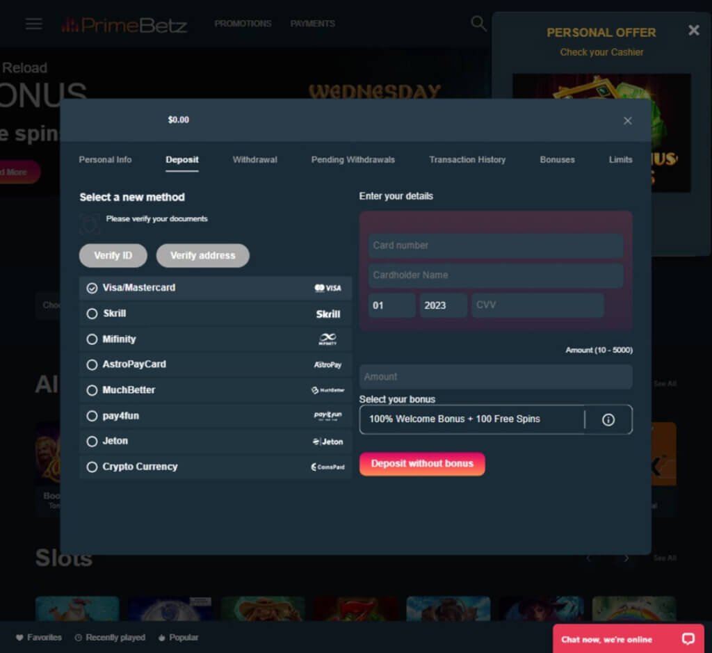 primebetz-casino-deposit-methods-available-review