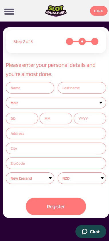 Slot Paradise Casino Registration Process Image 2
