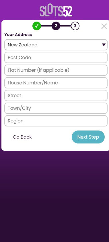 Slots52 Casino Registration Process Image 2