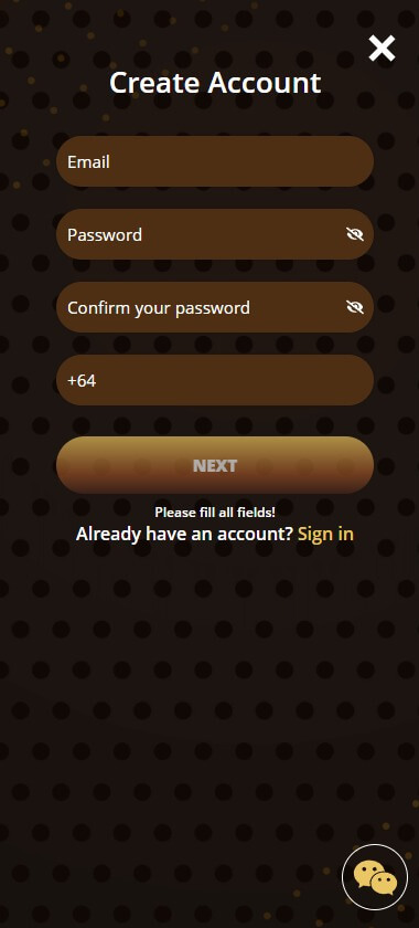 Vasy Casino Registration Process Image 1